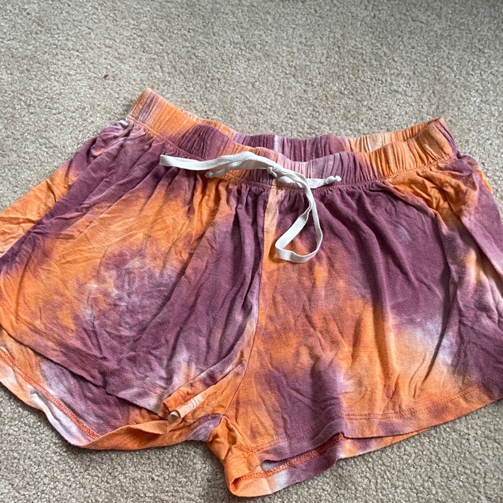 Ginger G Orange and Purple Tie-Dye Athletic Shorts